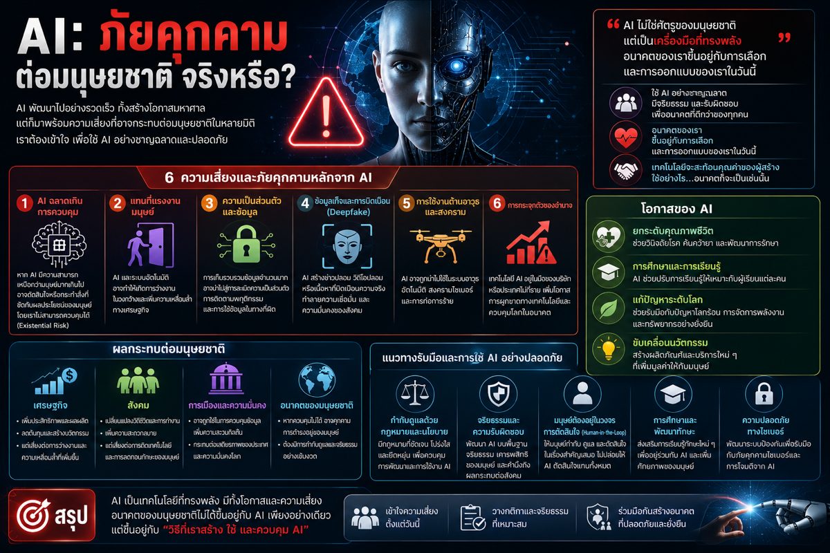 ภาพประกอบ AI เป็นภัยคุกคามต่อมนุษยชาติใน 7 ด้าน