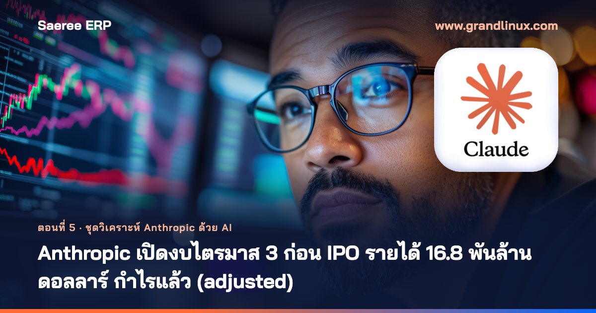 Anthropic เปิดงบไตรมาส 3 ครั้งแรกก่อน IPO รายได้ 16.8 พันล้านดอลลาร์ กำไรแล้ว — ตอนที่ 5 เอาตัวเลขจริงมาตรวจ BMC, SWOT และ Five Forces ที่ AI วิเคราะห์ไว้