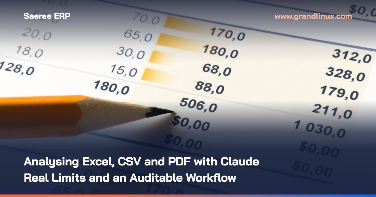 Using Claude to Read and Analyse Excel, CSV and PDF Files — Real Limits and an Auditable Workflow