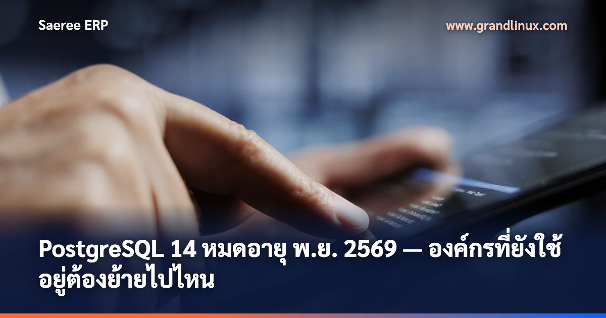 PostgreSQL 14 หมดอายุ พ.ย. 2569 — องค์กรที่ยังใช้อยู่ต้องย้ายไปไหน
